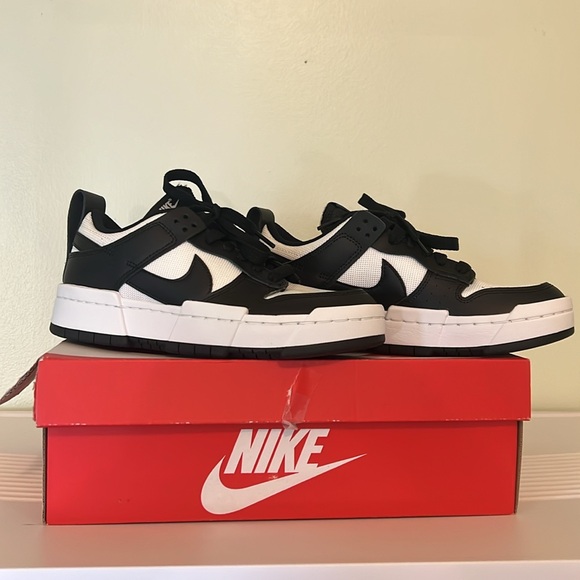 W NIKE DUNK LOW DISRUPT S7 NWT NEVER WORN W AUTHENTICITY TAG P BLACK/WHITE PANDA - Picture 3 of 9